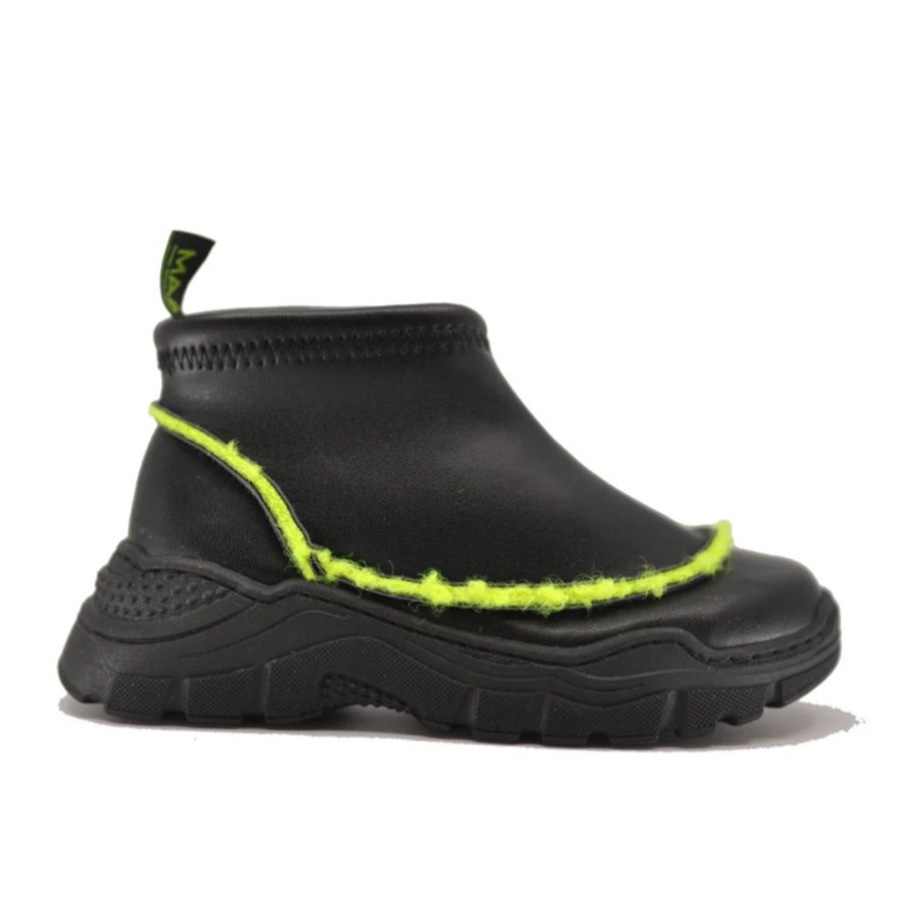 Brand New - MAA European Black and neon slip on sneaker